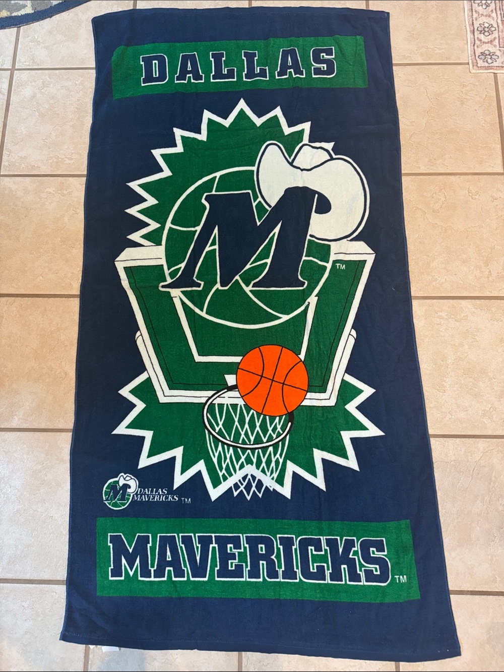 NBA Dallas Mavericks Navy, Green and Orange Team Beach Towel